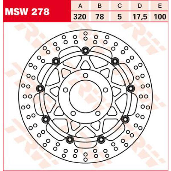 Bremsschreibe Fl Msw278 - Bremse Rotor Floating rund