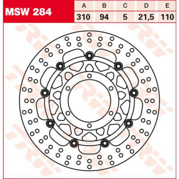 Bremsschreibe Fl Msw284 - Bremse Rotor Floating rund