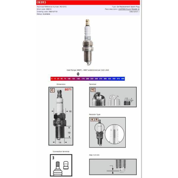 Champion S-Plug Rc12yc - Champion S-Plug Rc12yc