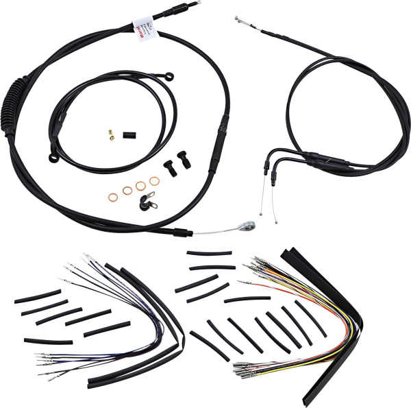 Control Kit 00-06 Fxst16&quote; - Kabel Kit 16&quote; schwarz Vinyl Edelstahl Lenker W/O Abs