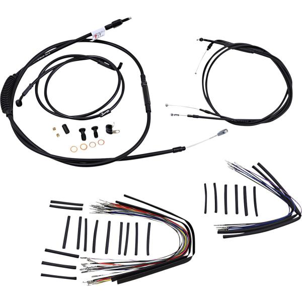 Control Kit 07-10 Fxst16 - Kabel Kit 16 schwarz Vinyl Edelstahl Lenker W/O Abs