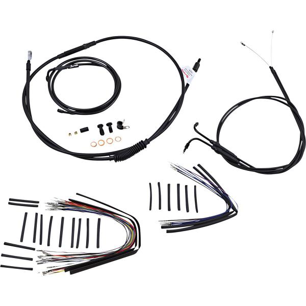 Control Kit 07-10 Fxst18 - Kabel Kit 18 schwarz Vinyl Edelstahl Lenker W/O Abs