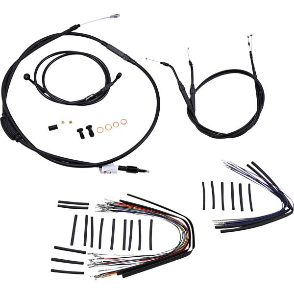 Control Kit 07-11 Fxd 12 - Kabel Kit 12 schwarz Vinyl Edelstahl Lenker W/O Abs