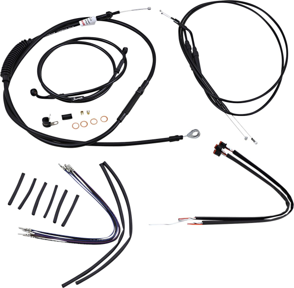 Control Kit 14-18 XL 14&quote; - Kabel Kit 14&quote; schwarz Vinyl Edelstahl Lenker W/O Abs