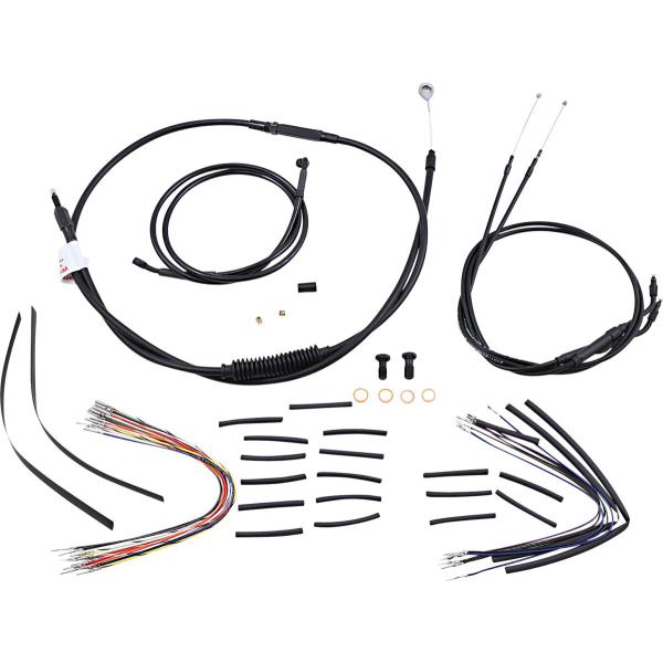 Control Kit 2006 Fxd 12 - Kabel Kit 12 schwarz Vinyl Edelstahl Lenker W/O Abs