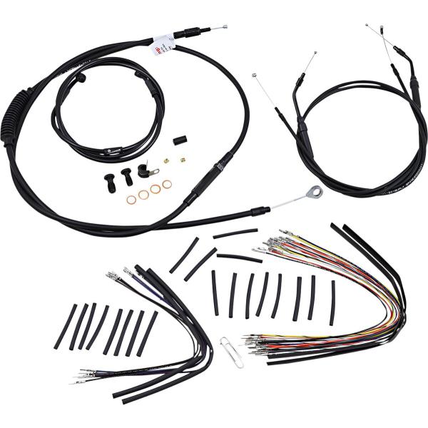 Control Kit 7-11fxdwg 16 - Kabel Kit 16 schwarz Vinyl Edelstahl Lenker W/O Abs