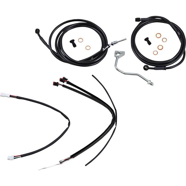 Control Kit Bk 14 Gor Flh - Kabel Kit 14 schwarz Vinyl Edelstahl Lenker W/Abs