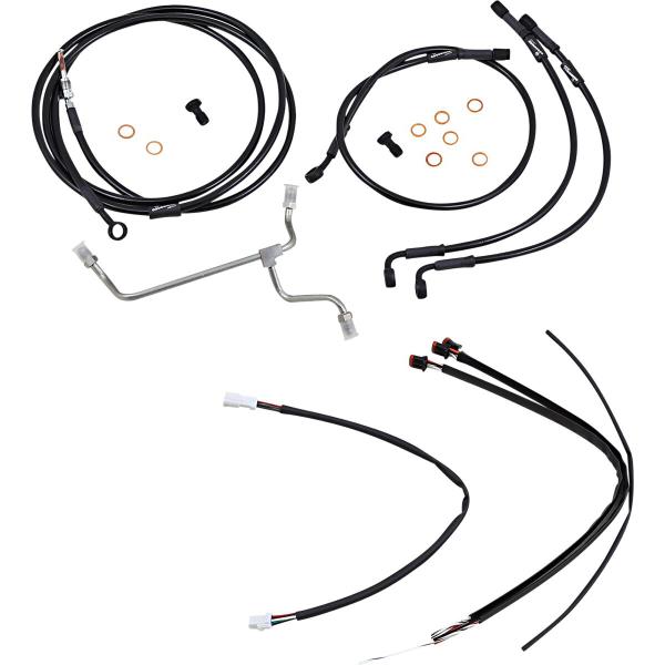 Control Kit Bk 14 Gor Flh - Kabel Kit 14 schwarz Vinyl Edelstahl Lenker W/O Abs