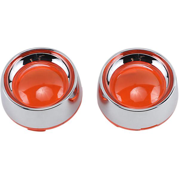 Deep Dish Bezel/Amb.Lens - Deep Dish Bezels für Bullet Blinkers Amber Lens Chrome Bezel