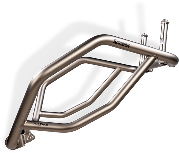 Frame Protection Bar Constructed from sandblasted, lightweight titaniu
