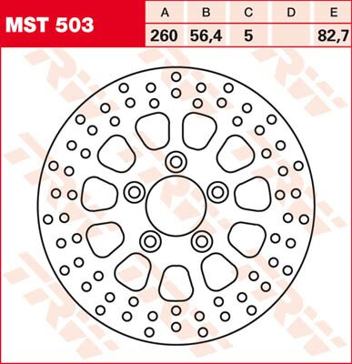 hinten Bremsschreibe Sportster - Bremse Rotor rund Fixed 260 hinten