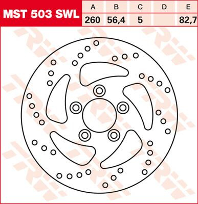 hinten Bremsschreibe XL Swept Left - Bremse Rotor Non-Floating Swing-Design Left