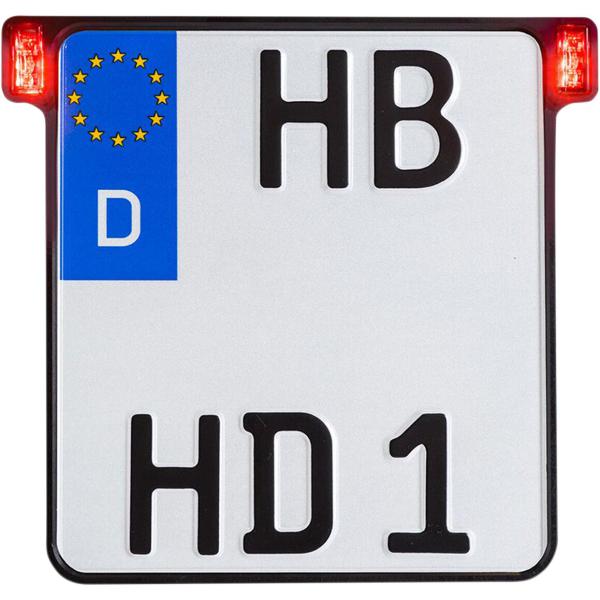 Kennzeichenhalter2in1 Bk - All-Inn 2.0 schwarz Lic Plate Holder W/Bremse & hinten Beleuchtung