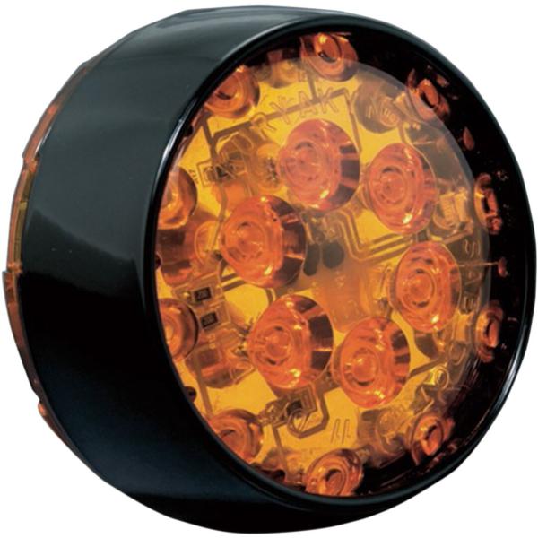 Lens Bull Led Amb T/S schwarz - Blinker Inserts Ece Compliant Bullet Style Amber Led Amber Lens schwarz Bezel