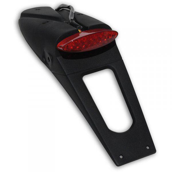 Lic Pl Hold W Led Beleuchtung - License Plate Holder W/ rot Led-Licht hinten (E11 & Dot) schwarz