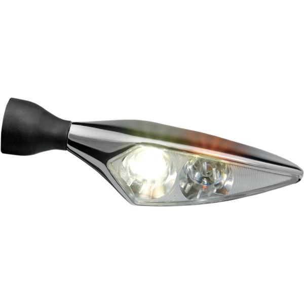 Micro Rh Pl chrome-Clr Fl - Micro Rhombus Pl Led Turn/Position Beleuchtung Front-Left Chrome