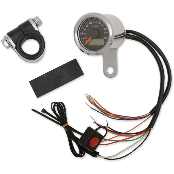 Programmierbarer 1-7/8 Tachometer mit Anzeigenlämpchen, metrisch