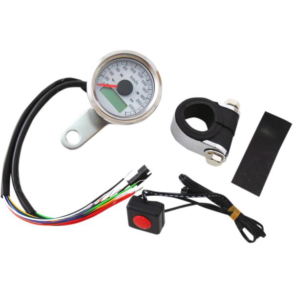 Programmierbarer 1-7/8 Tachometer mit Anzeigenlämpchen, metrisch