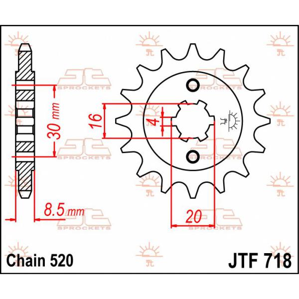 Ritzel Front 12t 520 - Jtf718.12 Front Ersatz Ritzel 12 Teeth 520 Pitch Natural Chromoly Steel Alloy