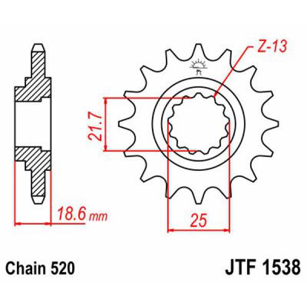 Ritzel Front 13t 520 - Jtf1538.13 Front Ersatz Ritzel 13 Teeth 520 Pitch Natural Scm420 Chromoly Steel Alloy