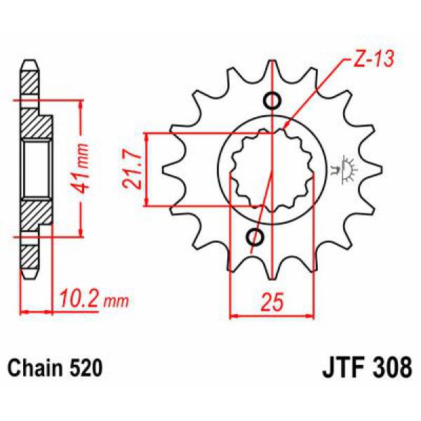 Ritzel Front 13t 520 - Jtf308.13 Front Ersatz Ritzel 13 Teeth 520 Pitch Natural Scm420 Chromoly Steel Alloy