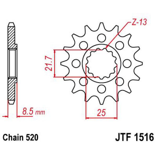 Ritzel Front 14t 520 - Jtf1516.14 Front Ersatz Ritzel 14 Teeth 520 Pitch Natural Scm420 Chromoly Steel Alloy