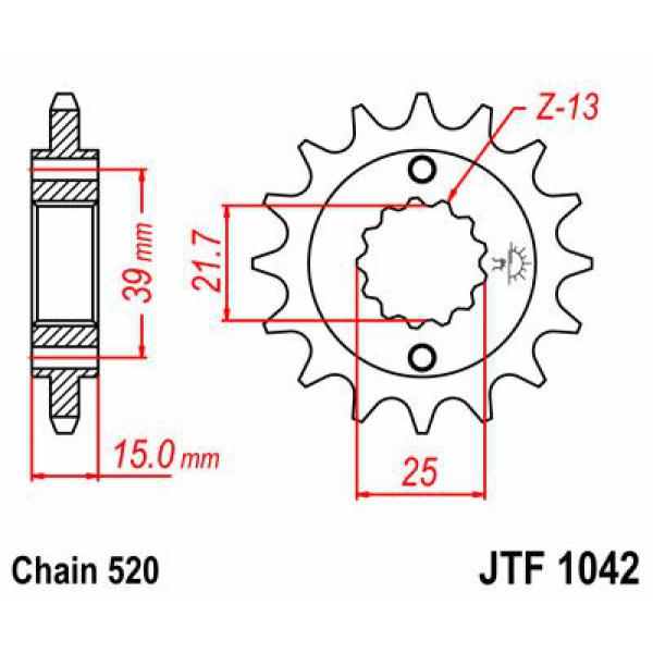 Ritzel Front 15t 520 - Jtf1042.15 Front Ersatz Ritzel 15 Teeth 520 Pitch Natural Scm420 Chromoly Steel Alloy