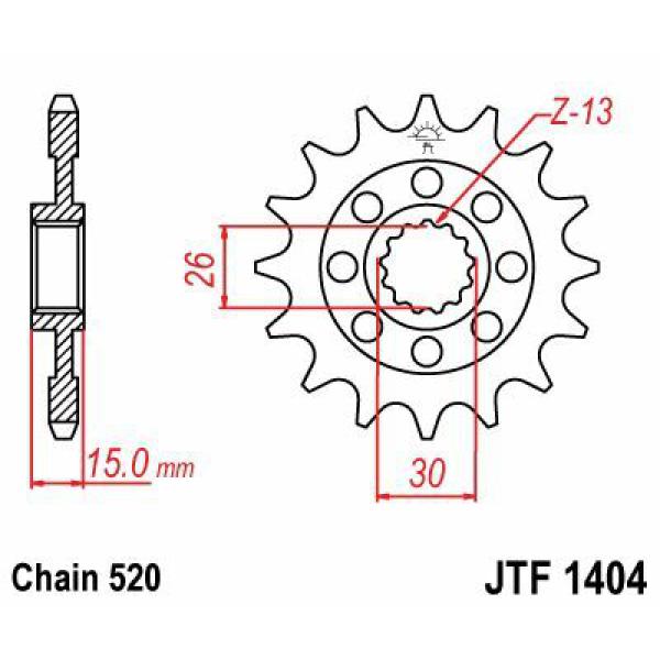 Ritzel Front 15t 520 - Jtf1404.15 Front Ersatz Ritzel 15 Teeth 520 Pitch Natural Chromoly Steel Alloy