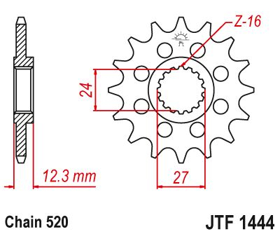 Ritzel Front 15t 520 - Jtf1444.15 Front Ersatz Ritzel 15 Teeth 520 Pitch Natural Chromoly Steel