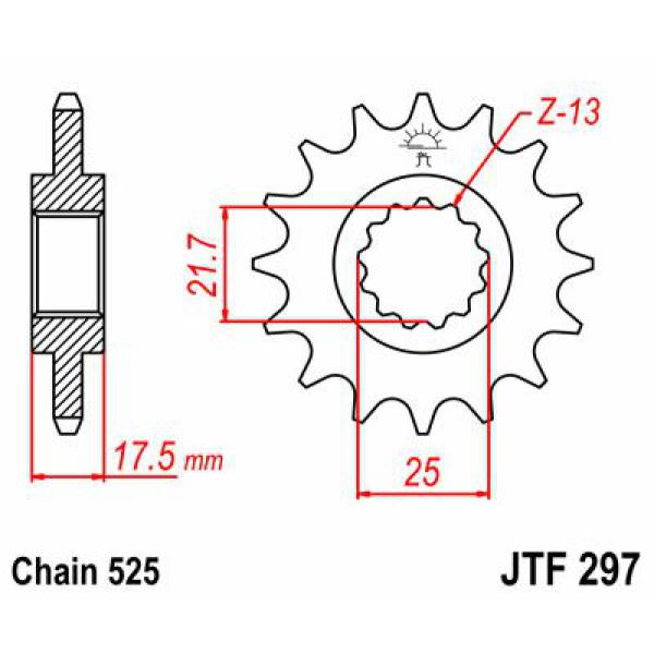 Ritzel Front 15t 525 Ru - Jtf297.15rb Front Gummi Cushioned Ritzel 15 Teeth 525 Pitch Natural Scm420 Chromoly Steel Alloy