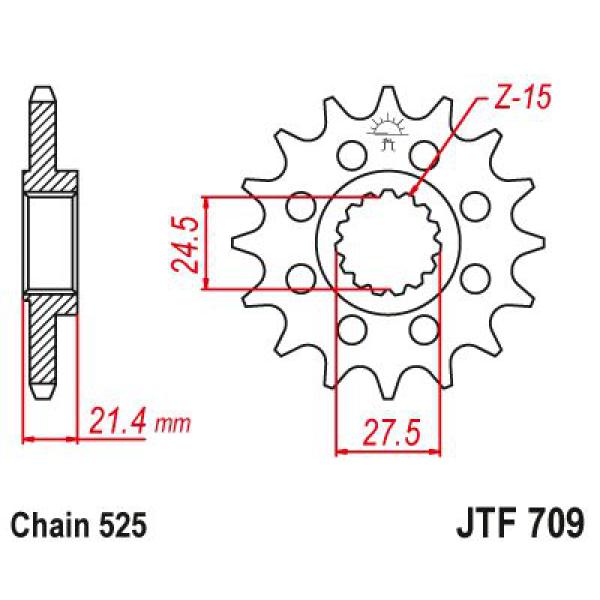 Ritzel Front 16t 525 - Jtf709.16 Front Ersatz Ritzel 16 Teeth 525 Pitch Natural Chromoly Steel