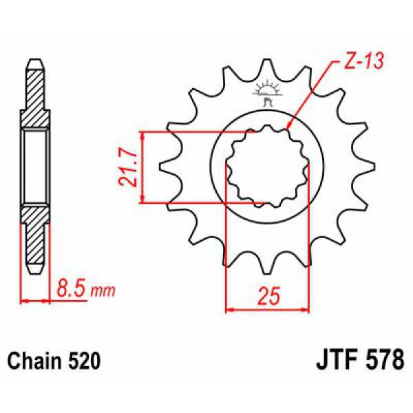 Ritzel Front 17t 520 - Jtf578.17 Front Ersatz Ritzel 17 Teeth 520 Pitch Natural Scm420 Chromoly Steel Alloy