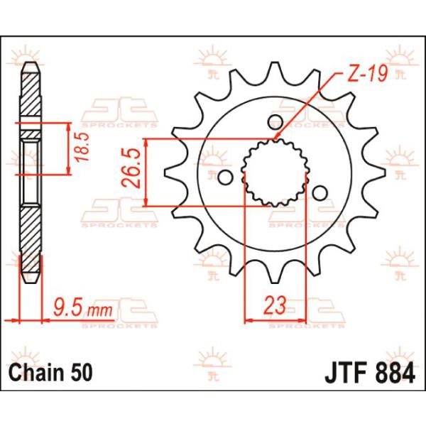 Ritzel Front 21t 530 - Jtf884.21 Front Ersatz Ritzel 21 Teeth 530 Pitch Natural Chromoly Steel Alloy