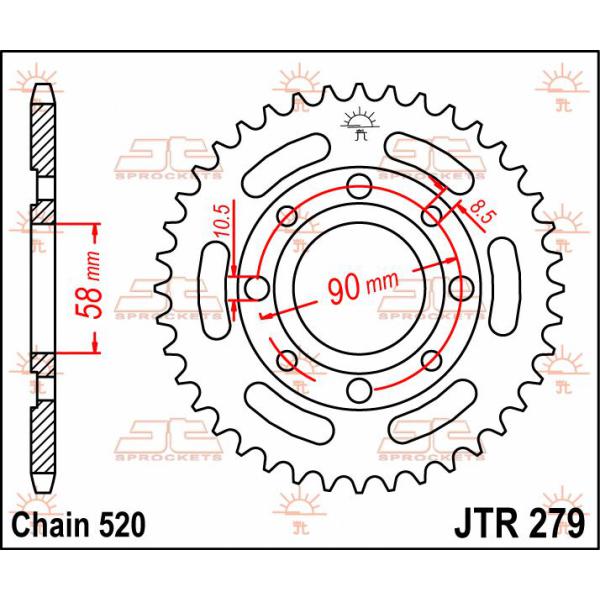 Ritzel hinten 31t 520 - Jtr279.31 hinten Ersatz Ritzel 31 Teeth 520 Pitch Natural Steel