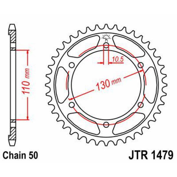 Ritzel hinten 38t 530 schwarz - Jtr1479.38zbk hinten Ersatz Ritzel 38 Teeth 50 Pitch Natural C49 High Vergaser Steel