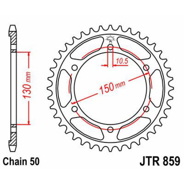 Ritzel hinten 38t 530 schwarz - Jtr859.38zbk hinten Ersatz Ritzel 38 Teeth 50 Pitch Natural C49 High Vergaser Steel