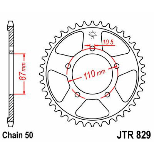 Ritzel hinten 45t 530 schwarz - Jtr829.45zbk hinten Ersatz Ritzel 45 Teeth 50 Pitch Natural C49 High Vergaser Steel