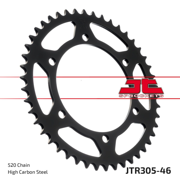 Ritzel hinten 46t 520 schwarz - Jtr305.46zbk hinten Ersatz Ritzel 46 Teeth 520 Pitch schwarz Steel