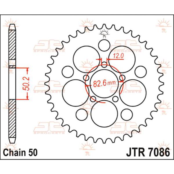 Ritzel hinten 48t 530 Zinc - Jtr7086.48z hinten Ersatz Ritzel 48 Teeth 530 Pitch Natural C49 High Vergaser Steel