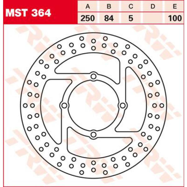 Rotor Trw Mst364 - Bremse Rotor rund Fixed 250 hinten