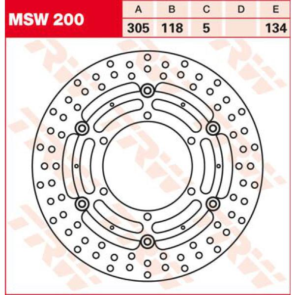 Rotor Trw Msw200 - Bremse Rotor Floating 305 rund Standard-Design