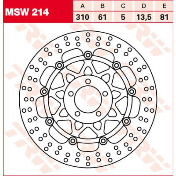 Rotor Trw Msw214 - Bremse Rotor Floating 310 rund Standard-Design