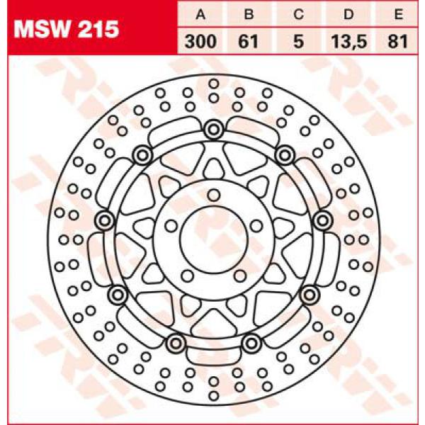 Rotor Trw Msw215 - Bremse Rotor Floating 300 rund Standard-Design