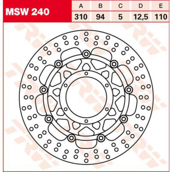 Rotor Trw Msw240 - Bremse Rotor Floating Standard-Design