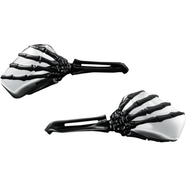 Spiegel Skltn schwarz/chrome - Skeleton Hand Spiegels With schwarz Stems und Chrome Heads