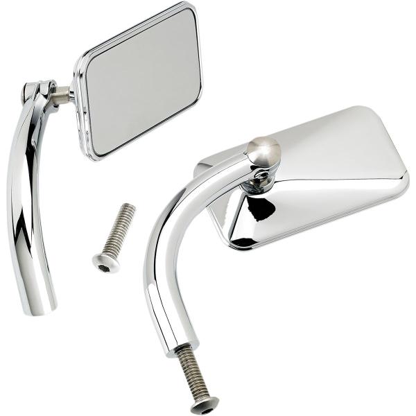 Spiegels Rect Hd chrome Pr - Pair Of Utility Rectangular Spiegels With Perch Mounts Chrome