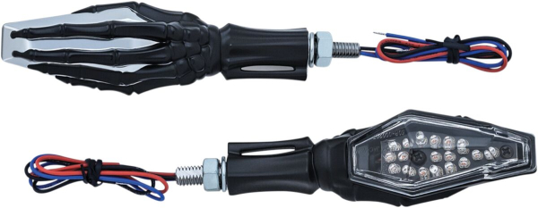 Turnsig Skelton Bl/Ch Ece - Skeleton Hand Blinker With schwarz Stem und Chrome Heads