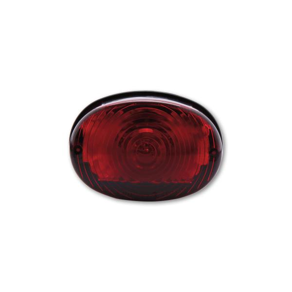 Universal Rücklicht OVAL, rotes Glas