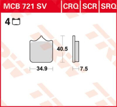 Bremse Unterlage Trw Mcb721crq - Bremse Unterlage Crq Hyper-Vergaser Racing