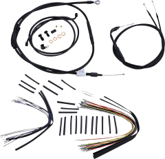 Control Kit 07-10 Fxst14" - Kabel Kit 14" schwarz Vinyl Edelstahl Lenker W/O Abs